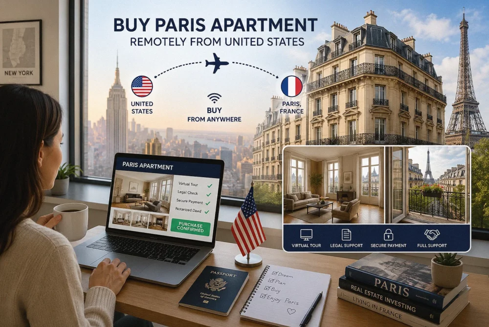 buy Paris apartment remotely from United States
